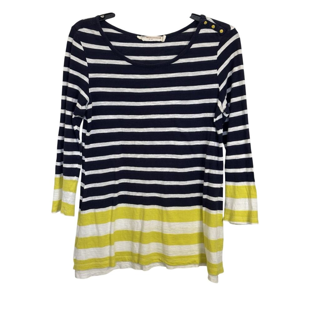 Anthropologie Pilcro Striped 3/4 Sleeve Top Size XS Preppy Classic Nautical